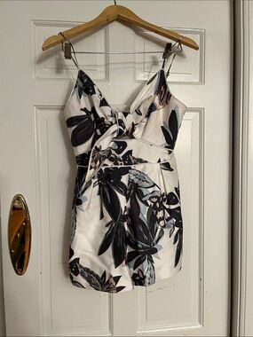 Romper by: Keepsake Floral Tie-Front Spaghetti Strap